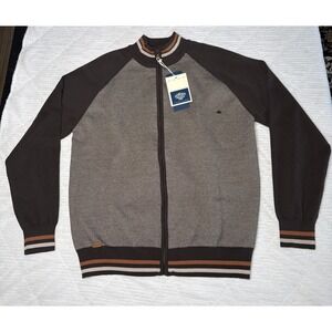 Aiopeson Sweater NWT Men's Zip Splice Cardigan XXL Brown Streetwaer Banded Waist